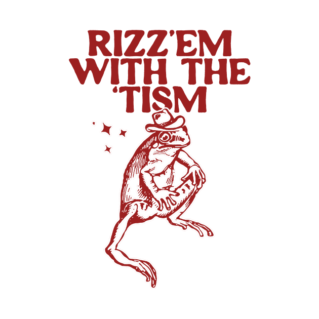 Rizz Em With The Tism Vintage T-Shirt, Retro Funny Frog Shirt, Frog Meme by Hamza Froug