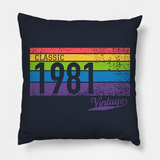 Classic 1981 Vintage - Perfect Birthday Gift Pillow by thejamestaylor