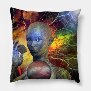 Cyborg woman Pillow