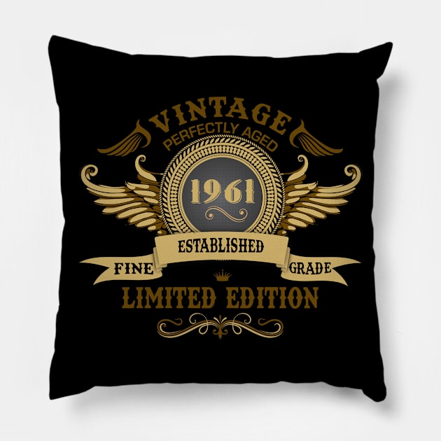 Vintage Perfectly Aged 1961 Limited Edition Pillow by Diannas