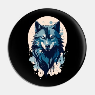 Lone Blue Wolf Pin