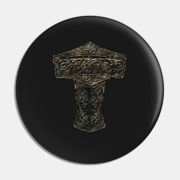 Celtic Wood Hammer Thor Pin by 3vaN