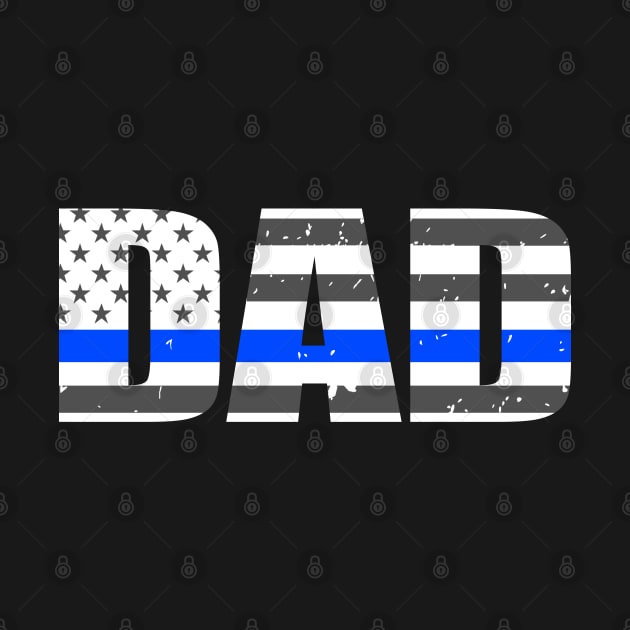 Police Dad Thin Blue Line American Flag by bluelinemotivation