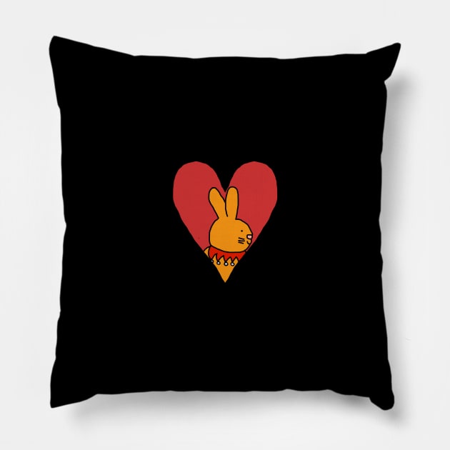 My Small Valentine Rabbit Pillow by ellenhenryart