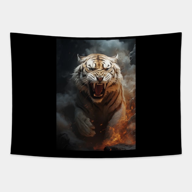 Tiger Roar Tapestry by Durro