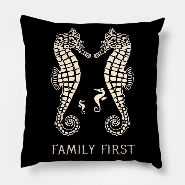 Sea horse Family First Pillow by Mewzeek_T