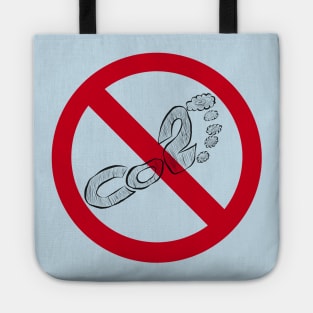 No To Carbon Footprint Tote