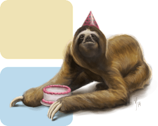 Sloth with Cake Magnet