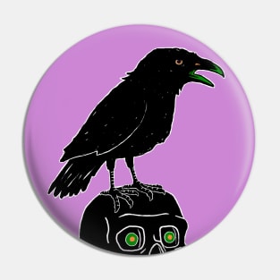 Crow and skull Pin