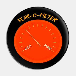 Funny Halloween fear-o-meter - circular gauge. Pin