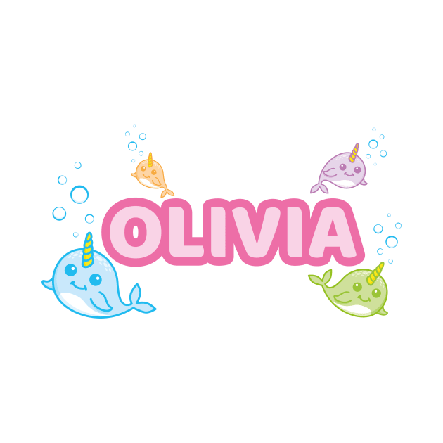 Personalised 'Olivia' Narwhal (Sea Unicorn) Design by LTFRstudio