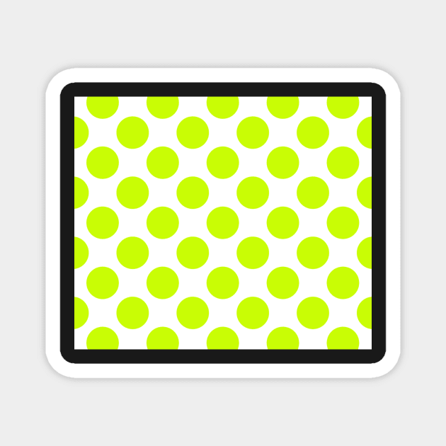 Chartreuse Green Yellow Neon Bright Polka Dots Cute Bold Fun Pattern Magnet by gillys