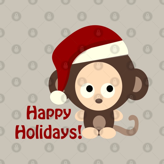 Happy Holidays Santa Monkey by Hedgie Designs