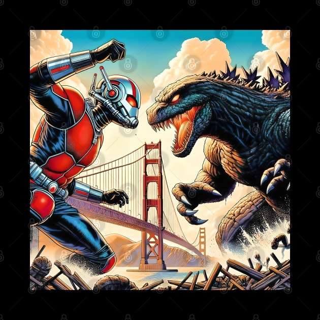 Godzilla vs Ant Man fan Art mashup by HELLAHIGH TEEZ