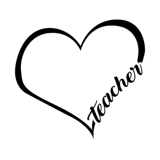 'Teacher Heart Scribble' Lovely Teacher Quote Gift T-Shirt