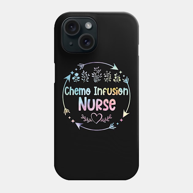 Chemo Infusion Nurse chemotherapy Nurse cute floral watercolor Phone Case by ARTBYHM