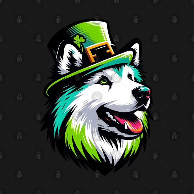 Karelian Bear Dog Celebrating Saint Patrick's Day by ArtRUs