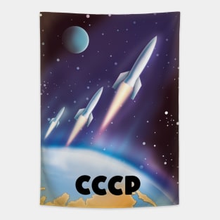 CCCP Soviet Russia Space Art Tapestry