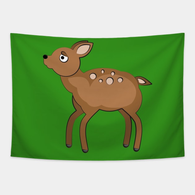 Cute Baby Deer Tapestry by evisionarts