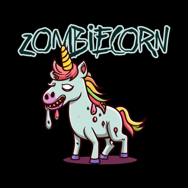Zombie Unicorn Toon - Cute Macabre Cartoon Fun by Soulphur Media