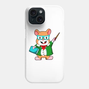 Hamster as Teacher with Book & Jacket Phone Case