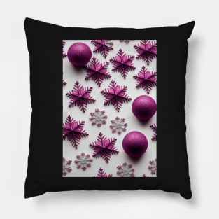 Christmas Seamless Pattern - Pink Violet Snowflakes #7.1 Pillow