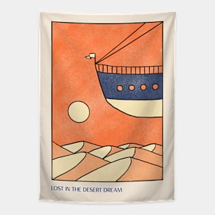 Lost in the desert dream surrealist painting Tapestry