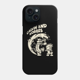 Drawing retro Vintage 80s and 90s Run Quickly! Big Waves are Coming Phone Case