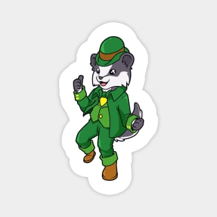 Badger Leprechaun - St Patricks Badger Magnet