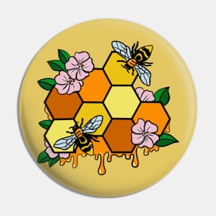 Honeycomb and Bees Pin