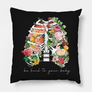 Be Kind To Your Body | White Text Pillow