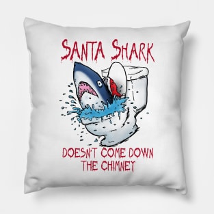 Toilet Shark Santa Pillow