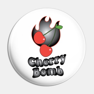 Black Cherry Bomb Flaming Design Pin