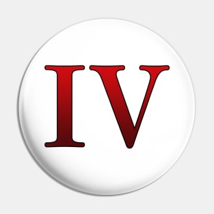 Red Roman Numeral 4 IV Pin