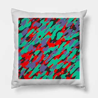 Red Olive Camouflage Pillow