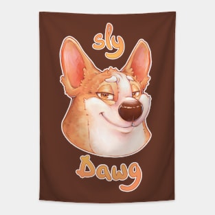 Sly Dawg Corgi Tapestry