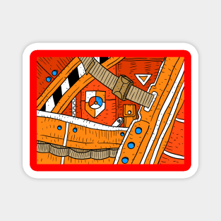 a orange coast guard and rescue pattern. Magnet