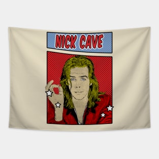 Nick Cave Smoke Pop Art Comic Style Tapestry