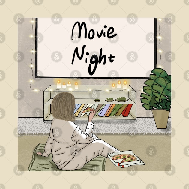 Movie night by hande.draws