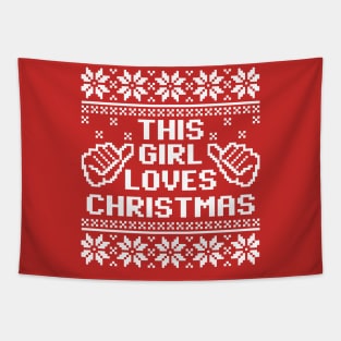 This Girl Loves Christmas Sweater Tapestry