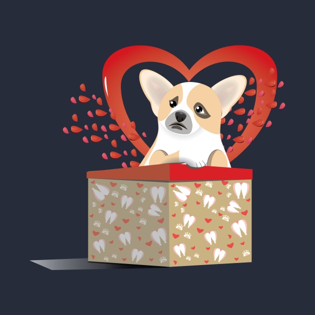 Puppy Corgi Valentine by Kanom-Tom