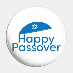 Blue Happy Passover Greeting with Kippah and Star of David Pin