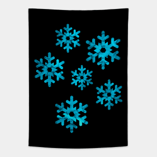 Watercolor Snowflakes (Aquamarine) Tapestry