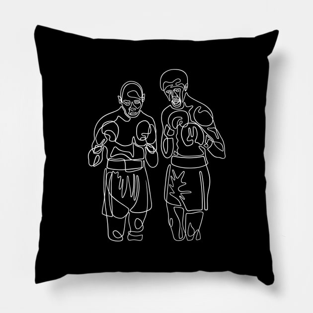 Boxers M.Hagler & T.Hearns Pillow by JamesLoCreative