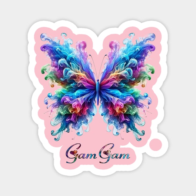 Butterfly Smoke GamGam Magnet by NeonSpiders.com