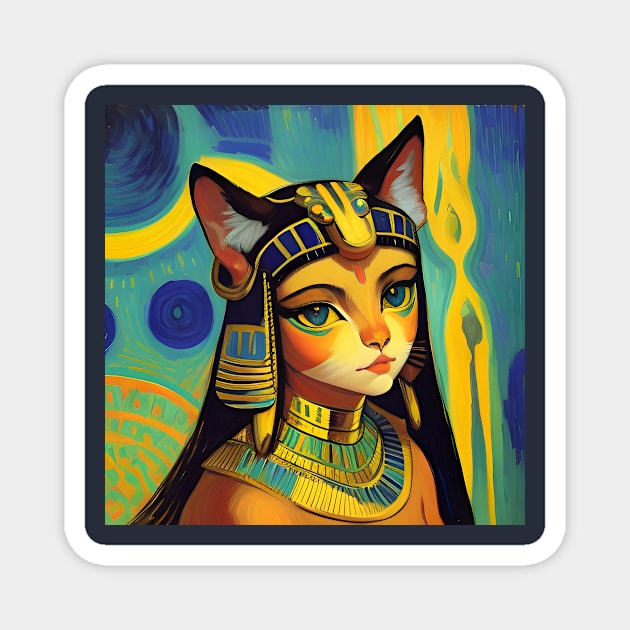 Bastet Egyptian Cat Goddess Magnet by soulfulprintss8