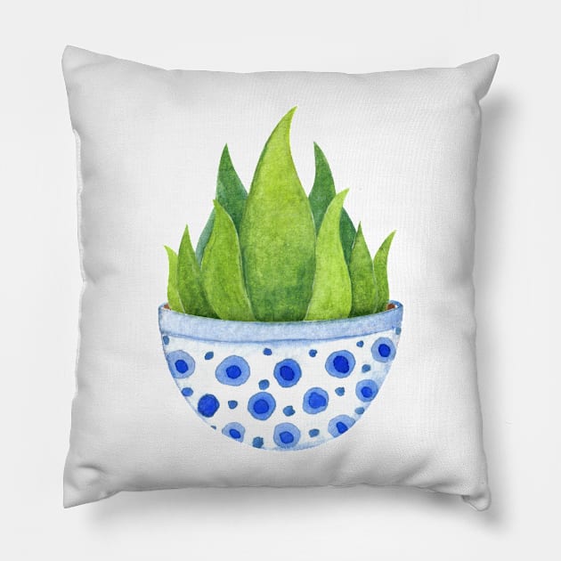 aloe vera plant Pillow by shoko