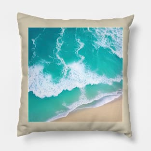 Copy of Copy of Hyperrealistic blue ocean waves Pillow