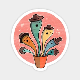 Singing Cacti Illustration Magnet