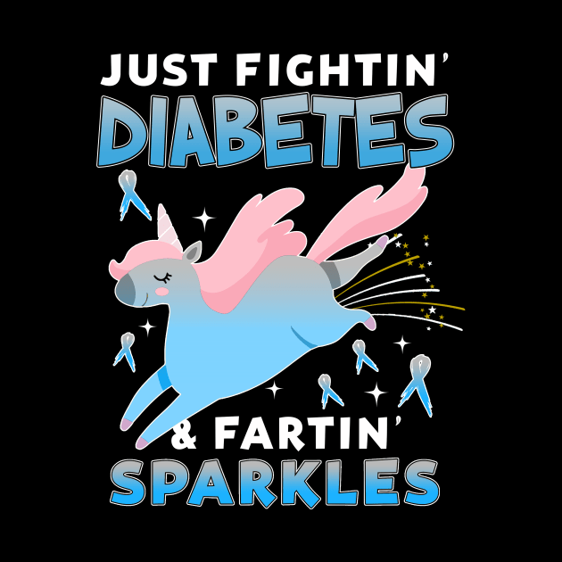 diabetes funny unicorn farting sparkles by TeesCircle